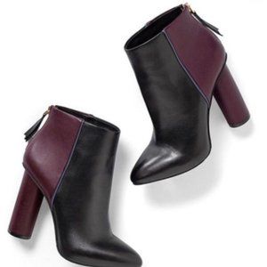 Cabi NWT Size 11 Bisset Black/Wine leather bootie
